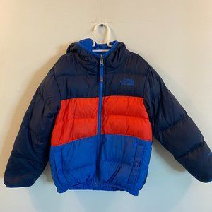 North Face reversible puffer coat, Blue and Red, Boys XXS (5)
